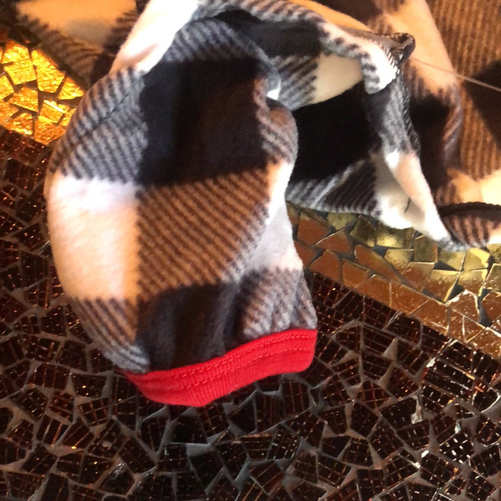 Pet Pajamas. Black and white Buffalo plaid. - Picture 9 of 11